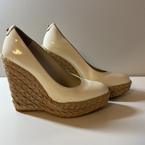 White Patent Leather Stuart Weitzman Platform Espadrilles - 6.5 - Picture 3 of 11